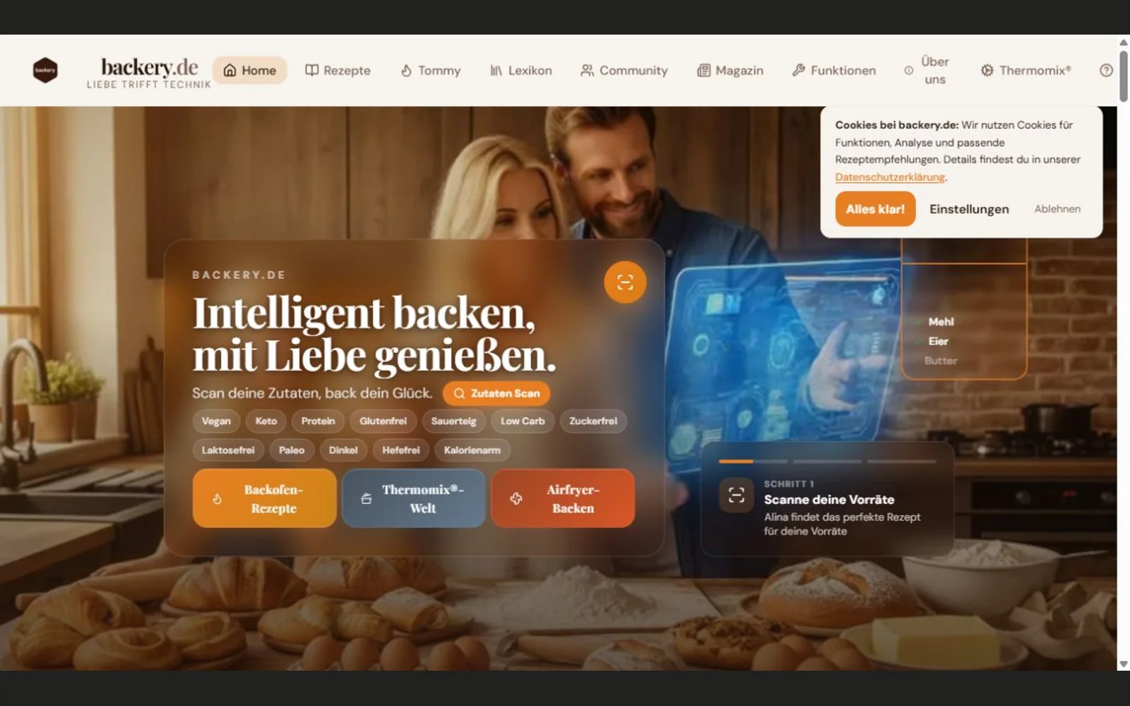 Aktuelle Backery Website