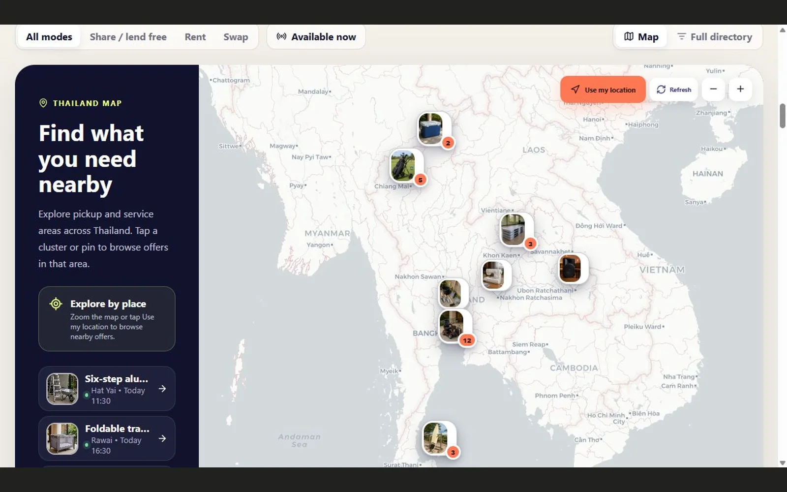 Aktuelle Share Thailand Oberfläche